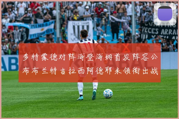 多特蒙德对阵海登海姆首发阵容公布布兰特吉拉西阿德耶米领衔出战